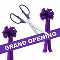 Grand Opening Kit-36" Ceremonial Scissors, Ribbon, Bows (Silver/Purple)